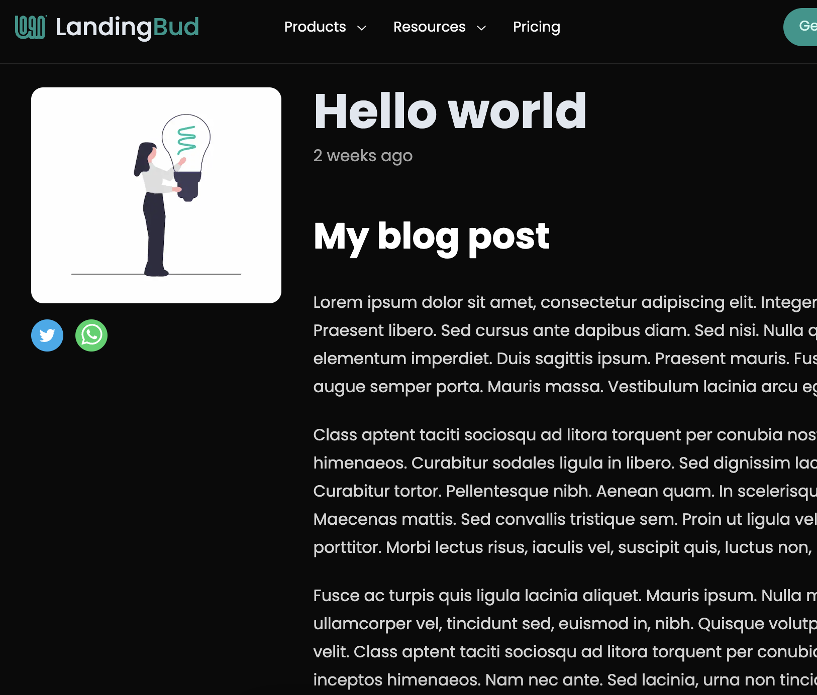 Blog screenshot